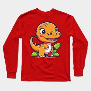 Playful Adventures: Discover the World of Cute Dinosaurs Long Sleeve T-Shirt